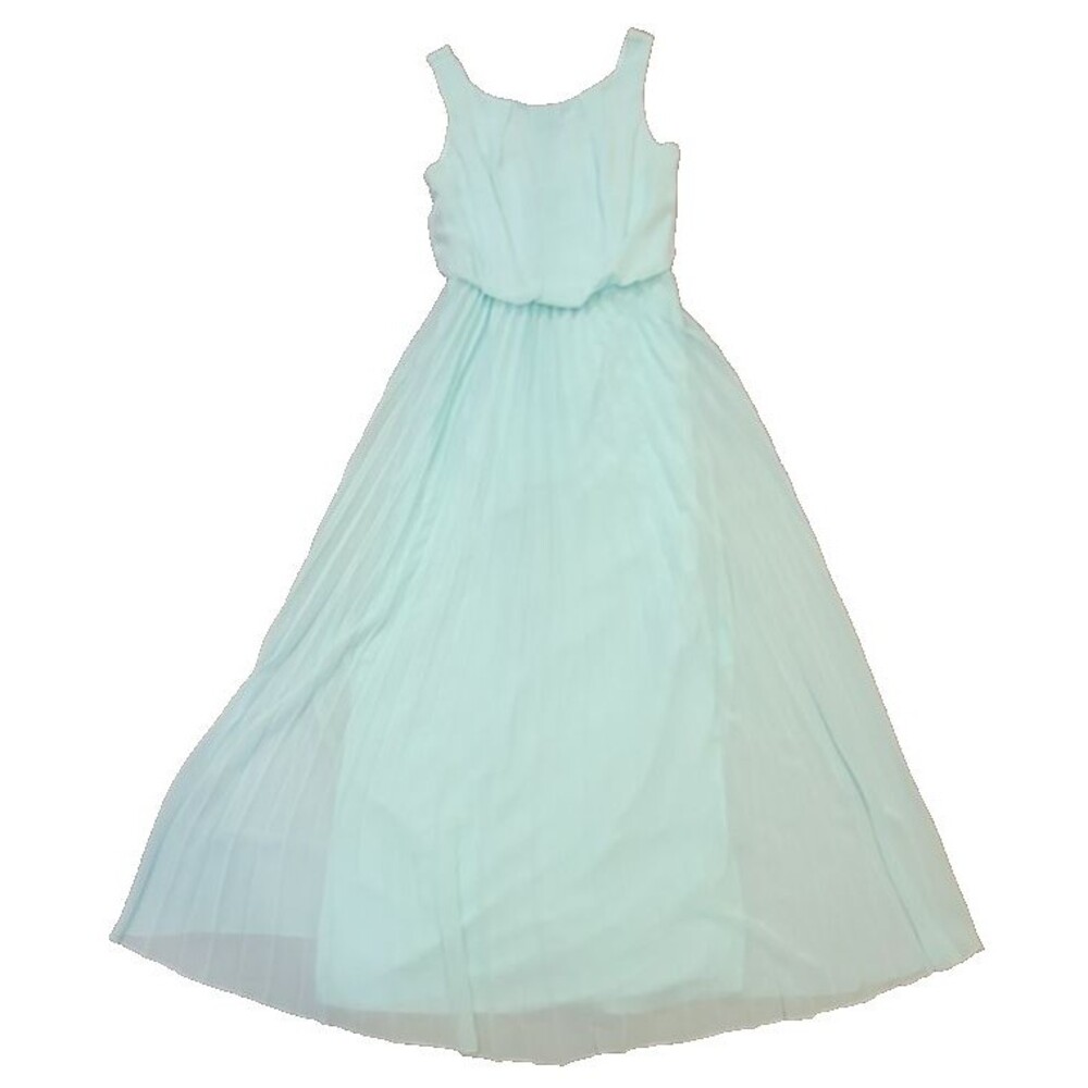 B Darlin Womens Pleated Mint Green SZ 3/4 Maxi Dress Formal Prom Wedding